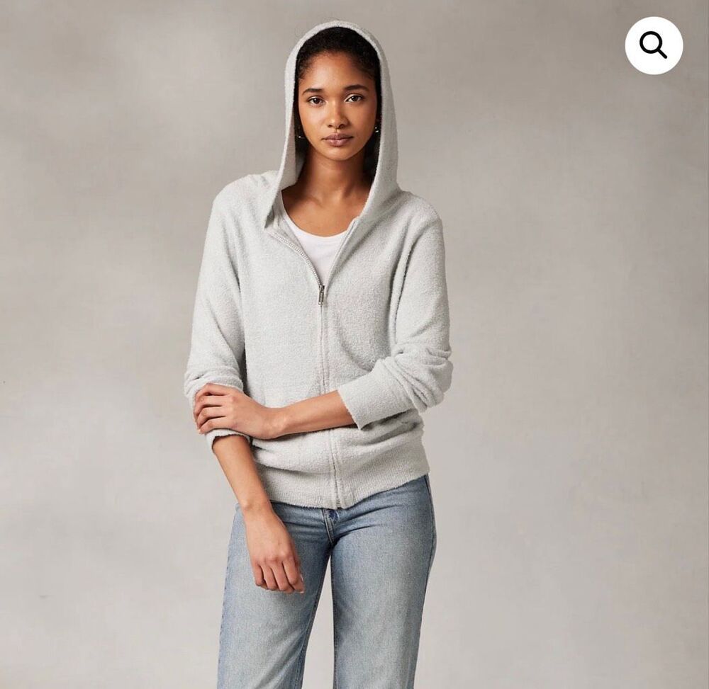 Kashwere Women's Slim Fit Full Zipper Long Sleeve Hoodie Ocean XS NWT